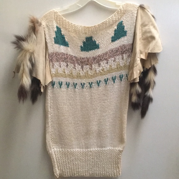 Designer sweater! One of a kind! Real fur! - Picture 1 of 2